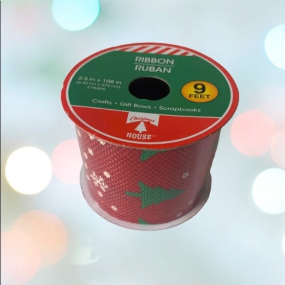 Three Christmas Ribbon 9 feet Wire edge 2.5*108 in - Picture 7 of 8